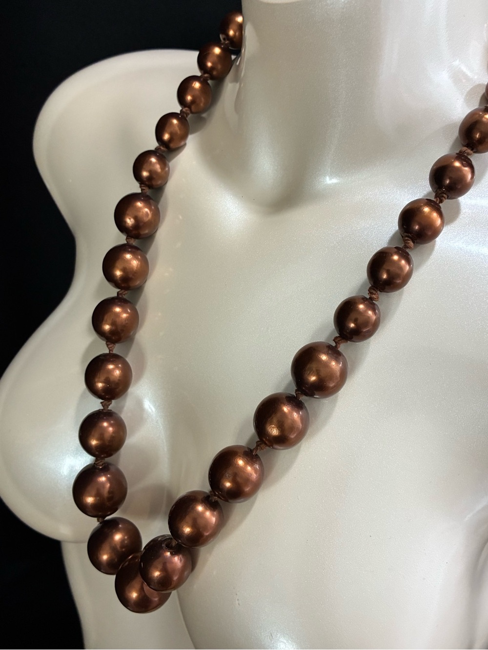 Classic Graduated Brown Pearl Beaded Chunky Necklace - Women Jewelry